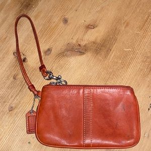 Coach mini wristlet leather